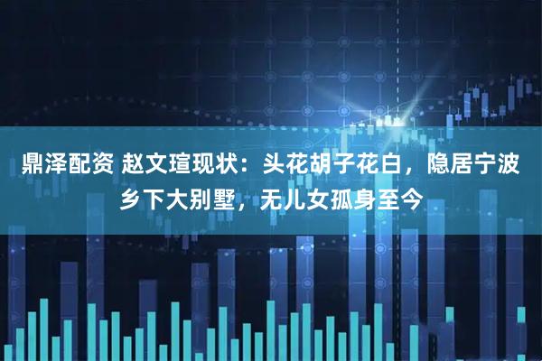 鼎泽配资 赵文瑄现状：头花胡子花白，隐居宁波乡下大别墅，无儿女孤身至今